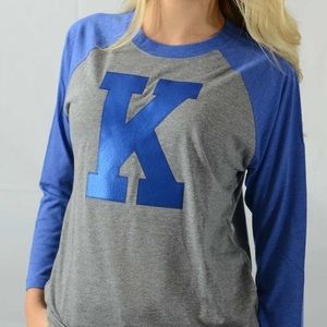 KY Shop Vintage Letter Baseball Raglan